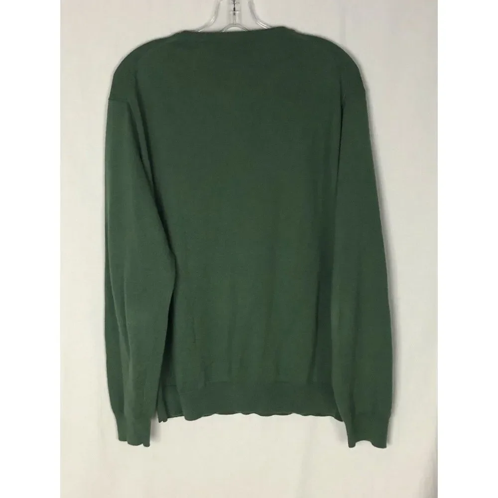 J. Crew Mercantile Men's Green‎ V Neck Lightweight Sweater Size XL